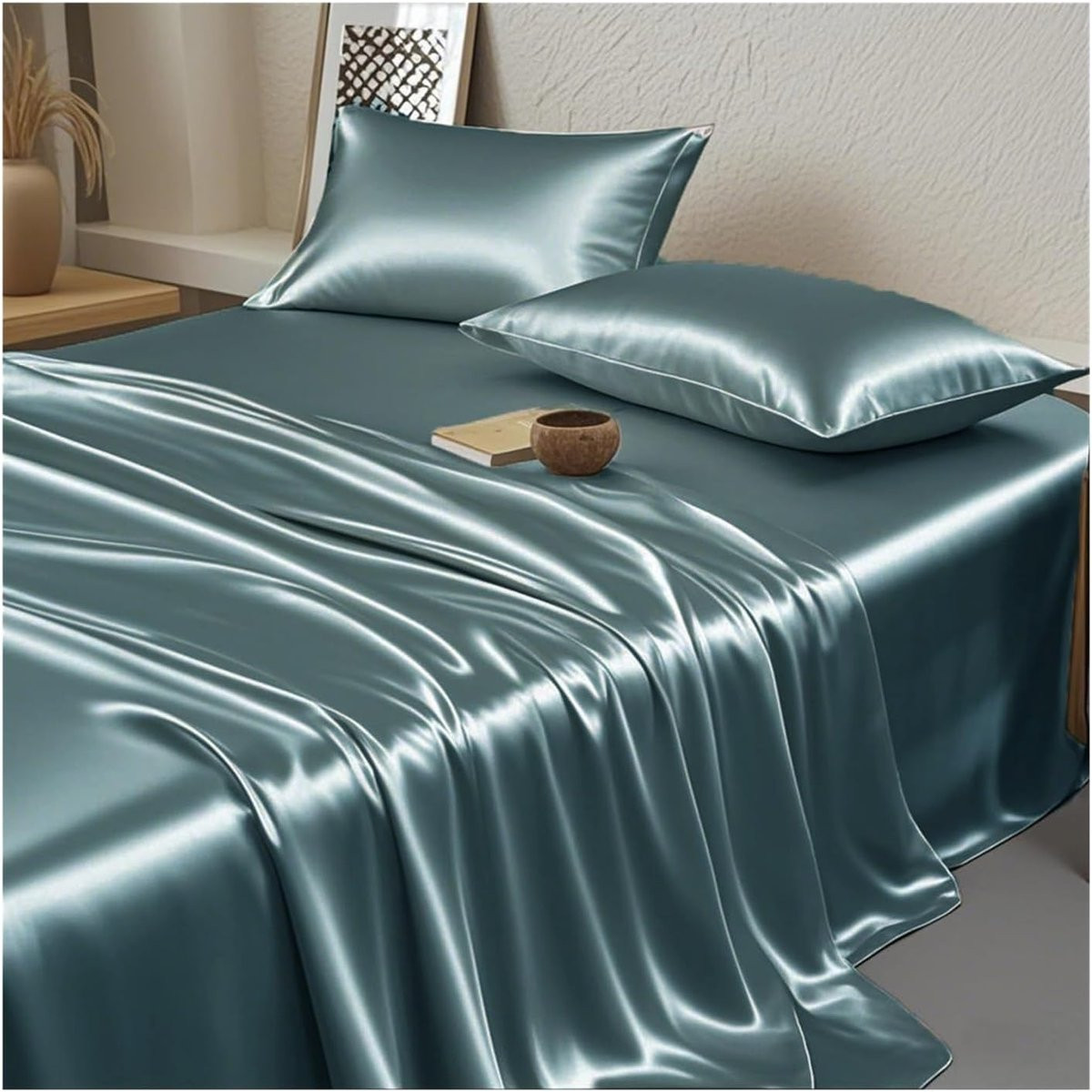 Satijnen Plat Laken Groen 170 x 230 cm