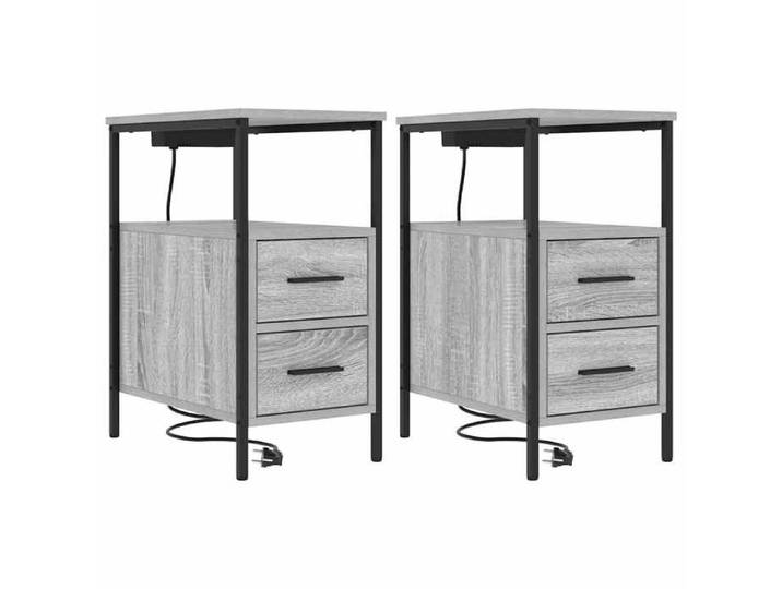 NOUVEAU Cabinet de chambre - Cabinet de chevet - (Lot de 2) - table de lit - Sonoma gris - 30x48x61cm 53089