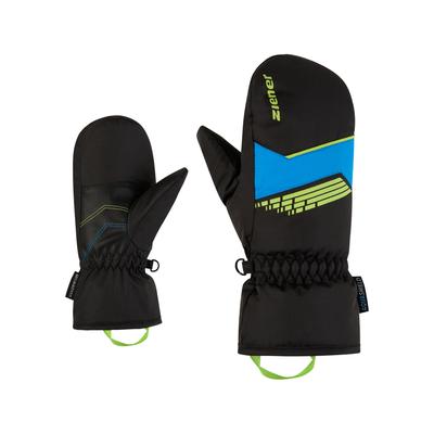 Fäustlinge ZIENER "LAVIVO-Z AQUASHIELD JUNIOR", Mädchen, Gr. 7, schwarz, Kunstfaser, Handschuhe Fäustlinge, wasserdicht, winddicht, atmungsaktiv, warm
