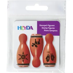 6x Heyda, Stempel, Mini Stempel 1,2cm VE=3 Stück Scandi