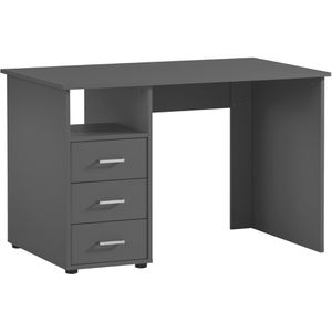 Möbelpartner Schreibtisch Niels, anthrazit, mit Standcontainer, 116 x 74 x 70 cm