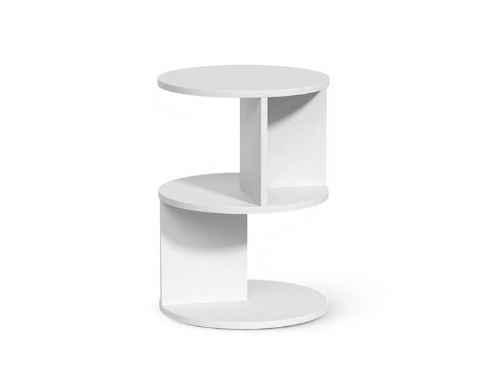 Vicco Beistelltisch Trino, Weiß, 40 x 40 cm, Holzwerkstoff, Rund, 40x55x40 cm, Wohnzimmer, Wohnzimmertische, Beistelltisch