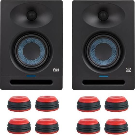 Presonus Eris Studio 4 luidsprekers met luidsprekerstandaards, rood