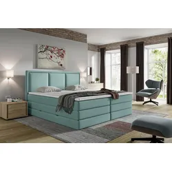 Boxspringbett SWING K Türkis ca. 200x200 cm inkl. Topper