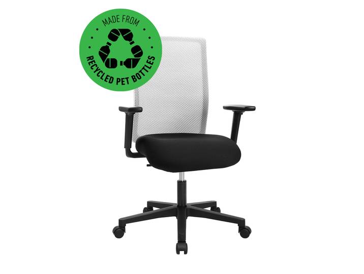 Bürostuhl Topstar Free Point mit 1D Armlehnen, Weiss, Neu, Ergonomischer Stuhl - ideal für flexibles Arbeiten