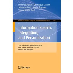 Information Search, Integration, and Personlization, Fachbücher