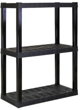 Oskar 3-Tier Heavy Duty Shelving Unit W30 x D14 x H39 Home Storage Black