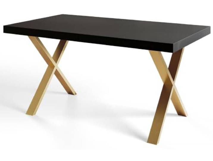 AlpiMeble Rechteckiger Esstisch, Stabile Metallbeine, 140x80 cm, Schwarz Moderner Wohnzimmertisch, Küchentisch und Esszimmertisch, Tisch mit stabile Konstruktion, Kollektion Loft X
