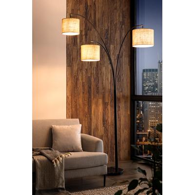 SALESFEVER Stehlampe "Oliver", schwarz, 3, H: 220cm, 1 Stk., Leuchten, mit echtem Marmorfuß und 3 verstellbaren Leuchtarme, Stehlampe