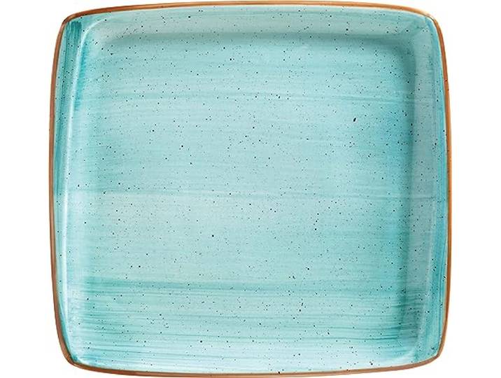 Bonna 6x Servierplatten Speiseteller Essteller Platte Porzellan Geschirr rechteckig Türkis Creme Aura Aqua Moove 32x30cm Kantenschutz