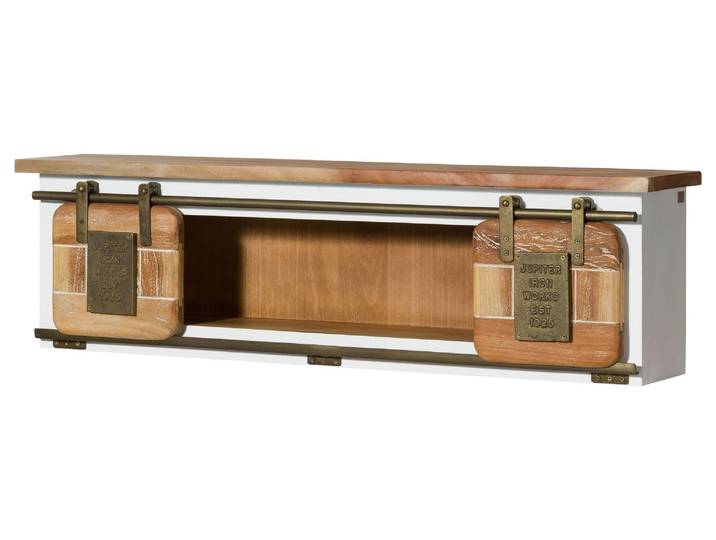Étagère Murale Manguier Blanc Laqué 130x25x35 (bxtxh) Monté Railway 565