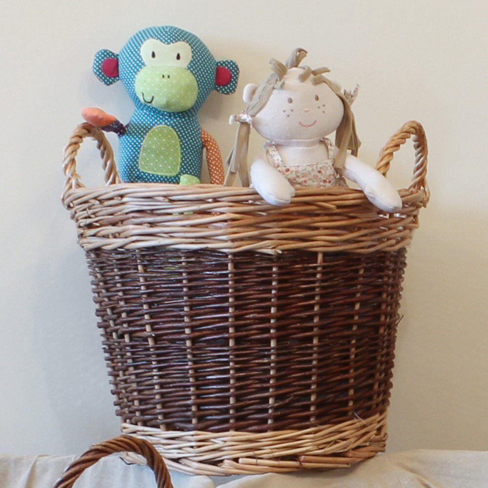 JVL Hand Woven Wicker Laundry Basket Brown Large (60 cm x 60 cm x 60 cm)