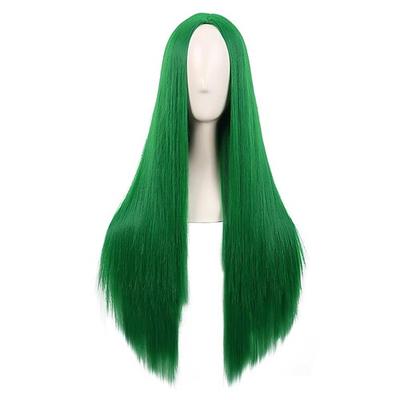 Grüne Perücken synthetische Perücke glatt Mittelscheitel lange grüne synthetische Haare Frauen weiche Mode