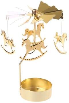 Inspired Living Enchanting Rotating Christmas Candle Holder And Candle Carousel carousel