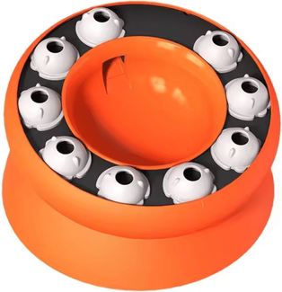 Inspire Curations MindPaws Interactive Slow Feeder Puzzle Bowl For Cats orange