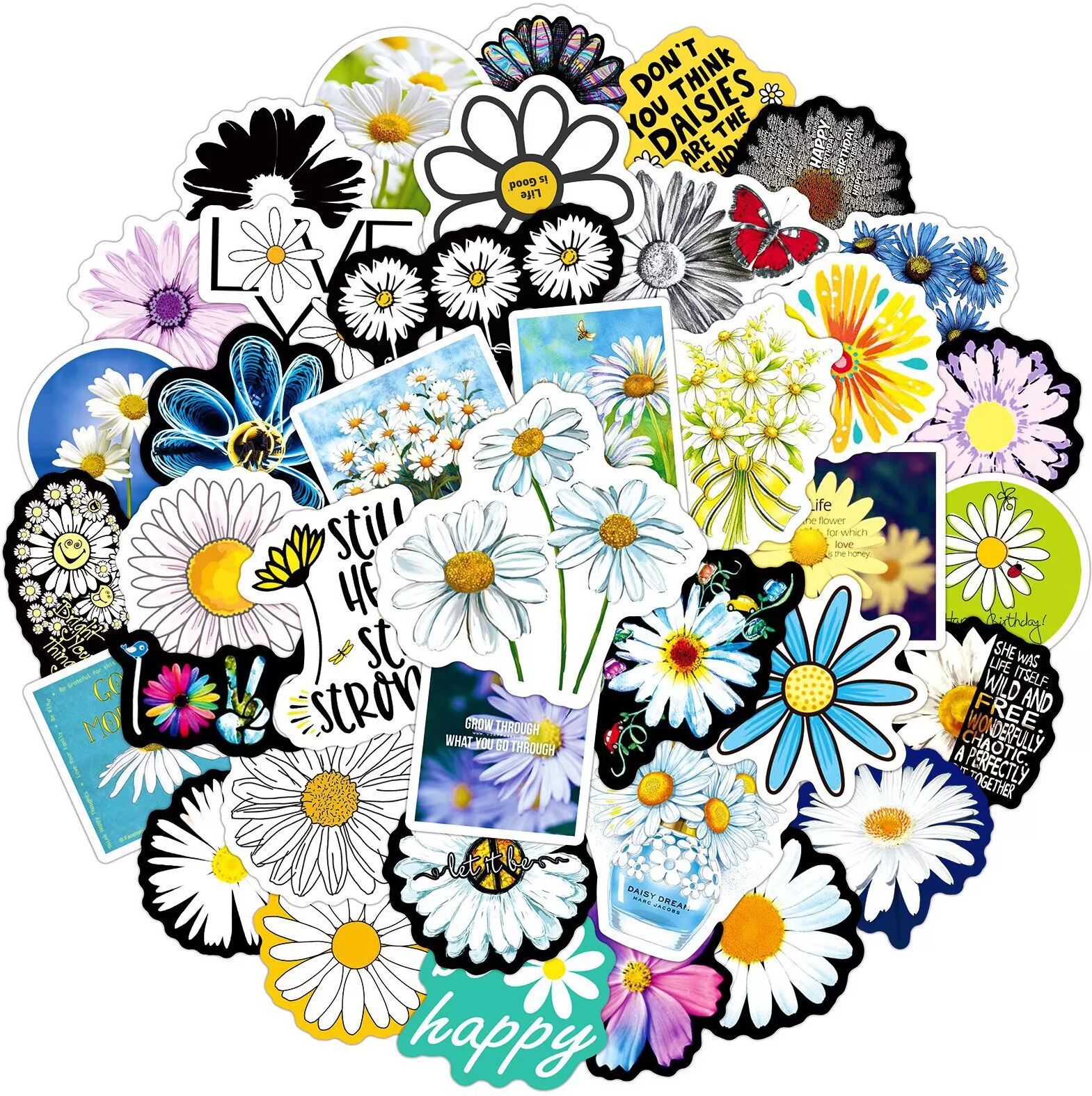 INF Autocollants imperméables Daisy Doodle