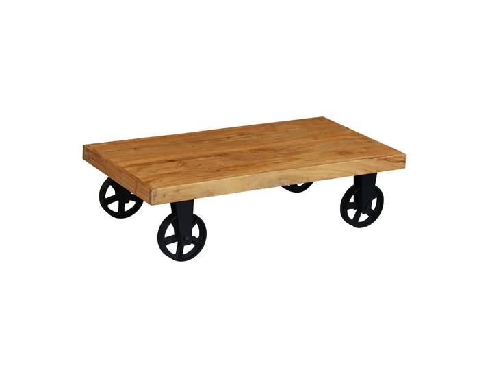 Beistelltisch Holz Vintage COOPER mit Rollen 110 x 60 x 30 cm