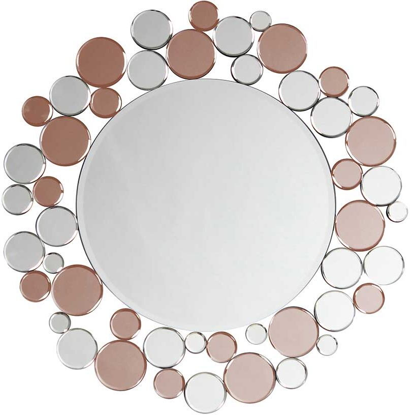 Pharao24.de Design Spiegel in Silberfarben und Rosegold rund