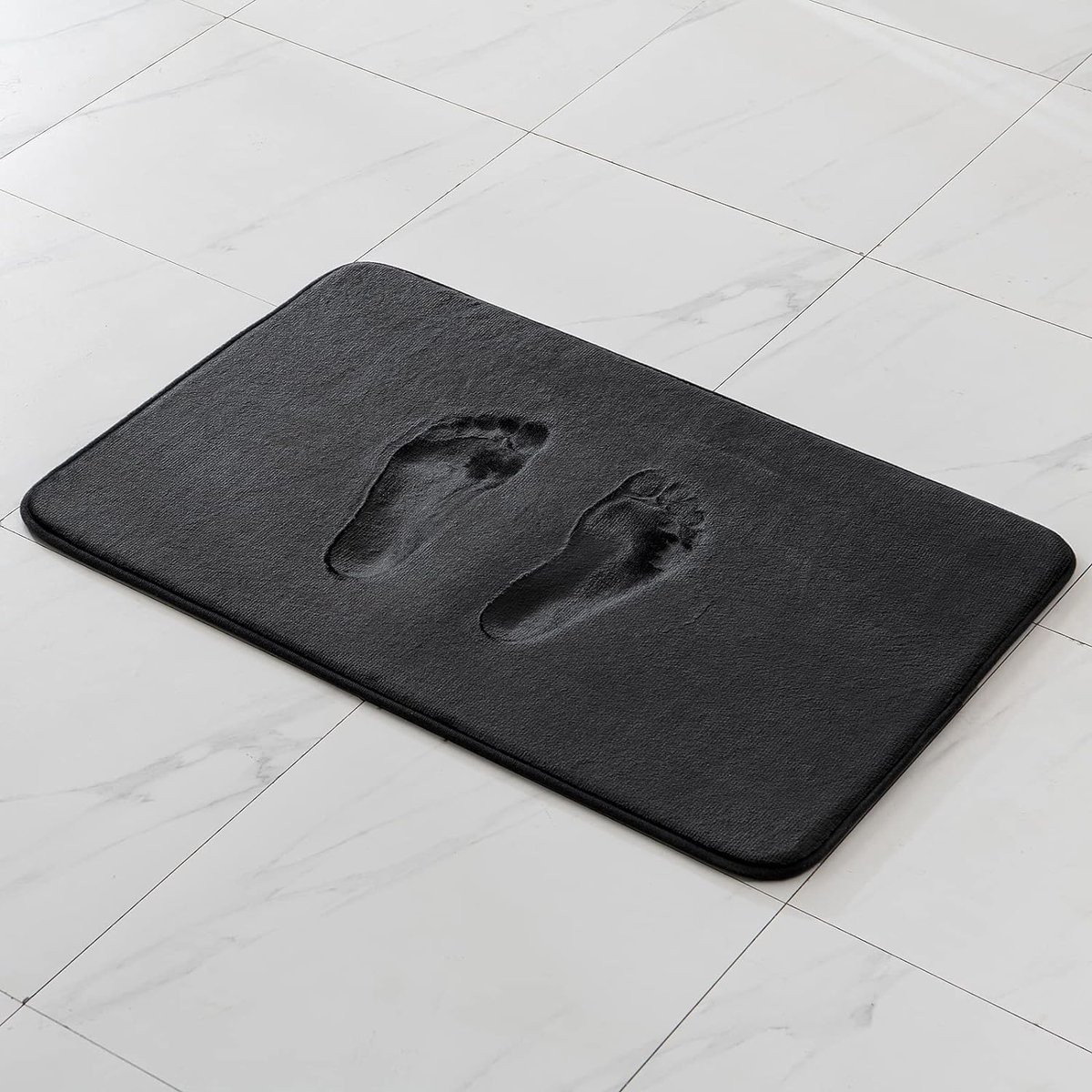 Donkergrijze antislip badmat en douchemat van traagschuim, 45 x 120 cm