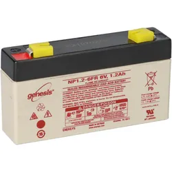 EnerSys Genesis NP1.2-6 AGM-Bleiakku 6V 1,2Ah – Faston 4,8 mm