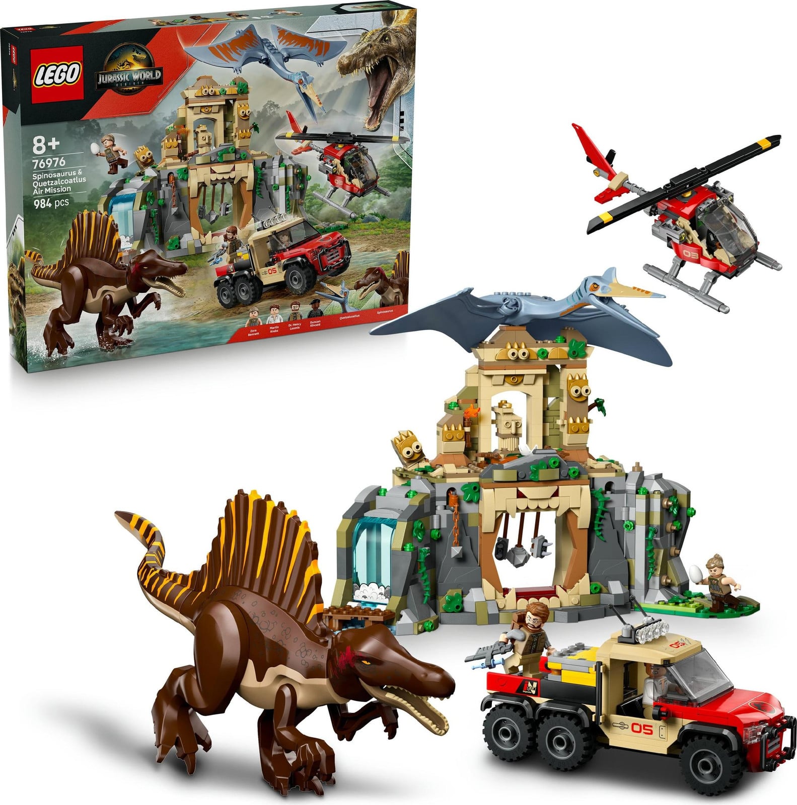 LEGO Jurassic World Luchtmissie met Spinosaurus en Quetzalcoatlus 76976