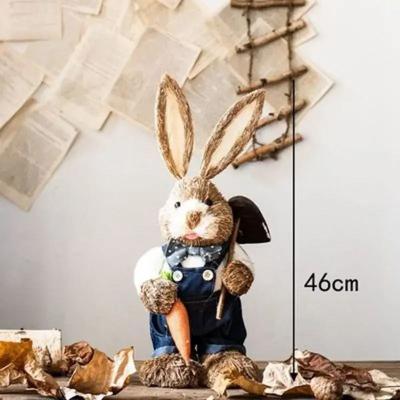Uplift Picks Straw Woven Bunny Decoration Easter Rabbit Garden And Home Ornament 09