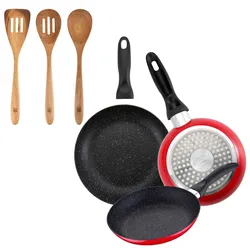 BERGNER - Set aus 3 Pfannen mit Marmorbeschichtung Ø16/Ø20/Ø24 cm Set 3 Küchenutensilien 32,8x33x7x1,4 cm Xmart