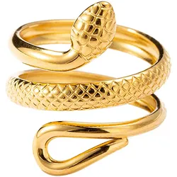 Fingerring FIRETTI "Schmuck Geschenk Damenring Schlange", gold (gelbgoldfarben), Fingerringe, Damen, 7 g, Edelstahl, Fingerring, Made in Germany