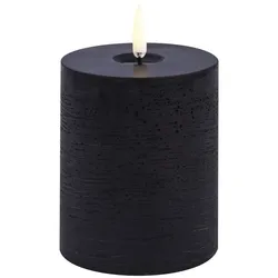 Uyuni LED Stumpenkerze 7,8x10cm melted rustic forest black