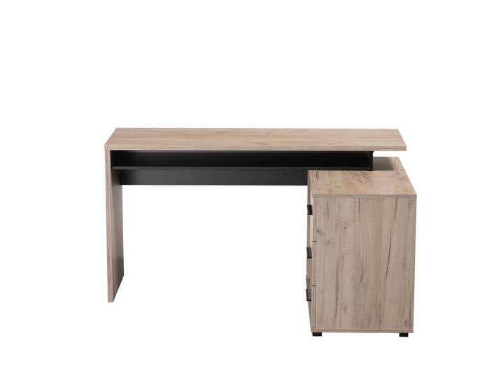 Schreibtisch HOME AFFAIRE Arhimed , grau (grau eiche), B:137,5cm H:75cm T:101,5cm, Tische, Schreibtisch, zeitlos und praktisch, Home Office geeignet