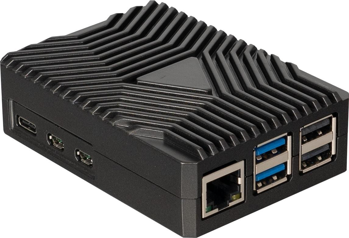 Joy-IT RB-AlucaseP5-09 behuizing met passieve koeling voor Raspberry Pi 5, zwart