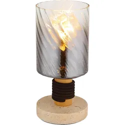 Globo, Tischlampe, Osborne E27 Tischleuchte 40W Travertine-Optik, Beton Ø12cm 15777T (E27)