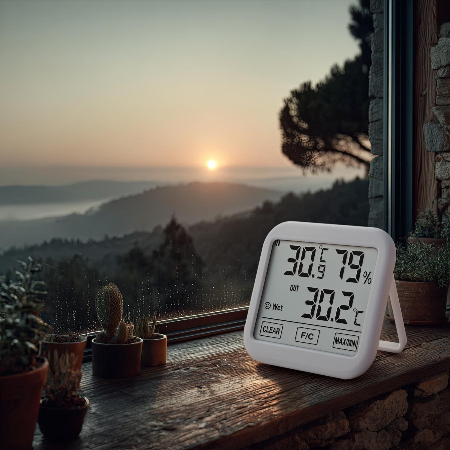 GreenBlue Weerstation met buitensensor en thermometer en hygrometer, kabellengte 1,5 meter