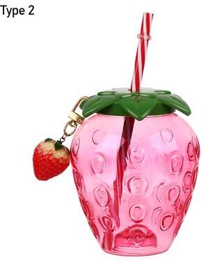 Universal Stock Strawberry Tumbler Cute Straw Cup Reusable Drinking Bottle 1