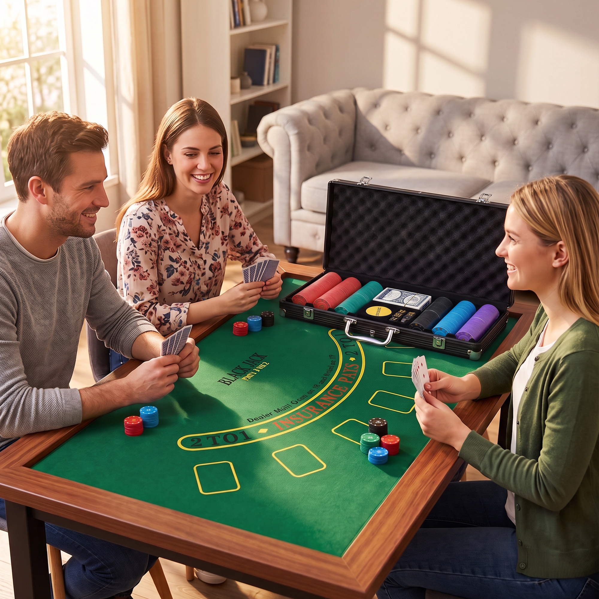 Sportnow Set 300 Fiches da Poker Texas Hold’em con valori, tappetino, valigetta, nero   Aosom Italy