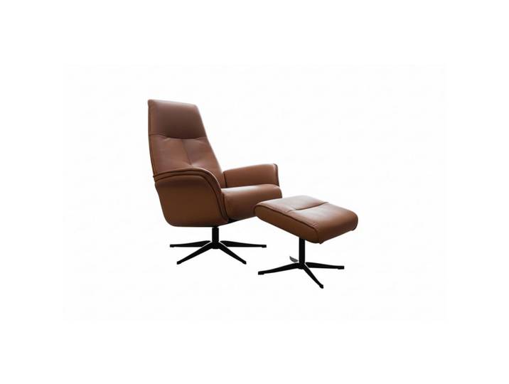 Kawola Relaxsessel Josiane Braun Leder Relaxfunktion, Metall, Füllung: Schaumstoff, 78x107x87 cm, Wohnzimmer, Sessel, Relaxsessel