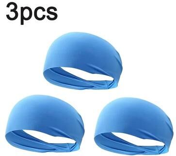 Inspired Finds Ultra Thin Breathable Sports Sweatband Headwrap Absorbent Outdoor Headband 3pcs Blue