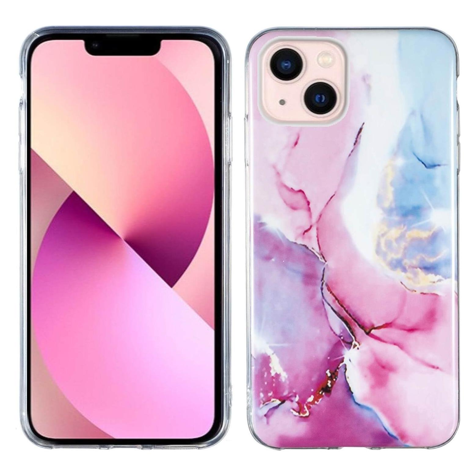 Cover-Discount iPhone 14 - Silikon Gummi Case Pink Marble (Apple iPhone 14) (EDA003356501D)