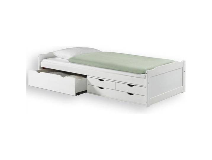Lit fonctionnel rangements 90x200cm blanc