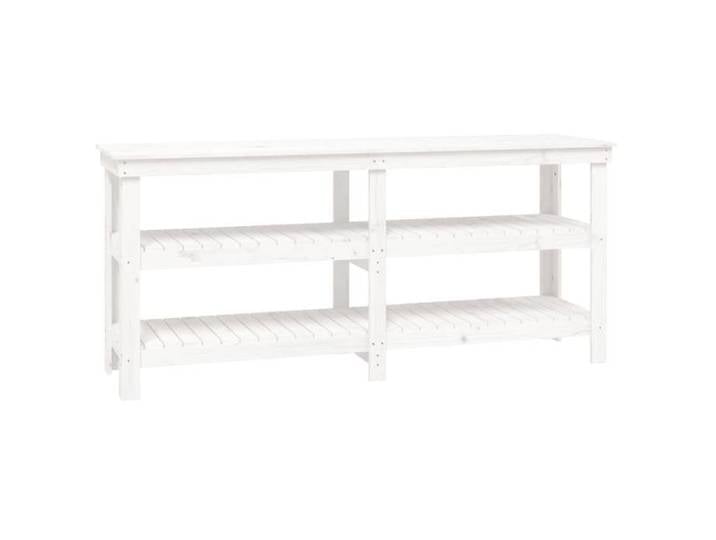 SALE 2026 Table de travail grande surface Blanc - Banc de travail Blanc 181x50x80 cm Bois de pin massif 28.98 Kg4921802