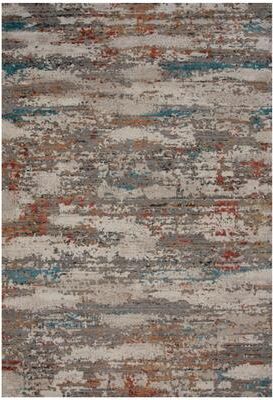 Alora Decor Cosmopolitan Abstract Static Pattern Gray Wool Blend Area Rug