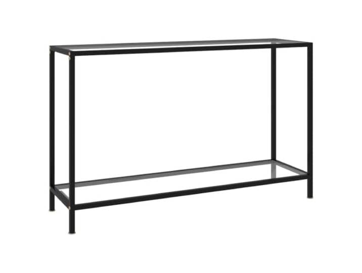 TEKGHUT Konsolentisch Transparent 120x35x75 cm Hartglas mit Ablageboden Gehärtetes Glas,pulverbeschichteter Stahl,stabil,leicht zu reinigen,Ablageboden,für Flur und Wohnzimmer