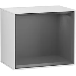 Villeroy & Boch Regalmodul Finion F580GK, 418x356x270mm, White Matt Lacquer / Anthracite Matt Lacquer, mit dimmbarer LED-Beleuchtung