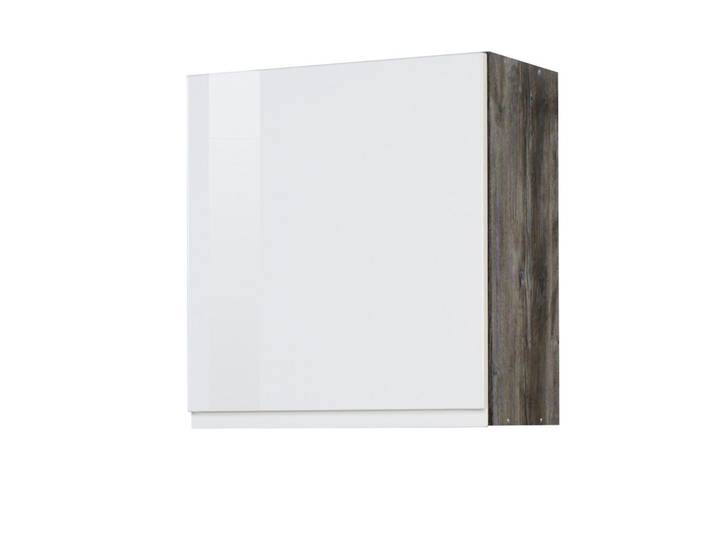 Held Küchenoberschrank, Grau, Weiss Hochglanz, Holzwerkstoff, 50x57x34 cm, hängend, Küchen, Küchenmöbel, Küchenschränke, Küchenoberschränke