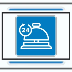 HB-Druck 24H Service Schild mit Symbol A0 Rückseite selbstklebend