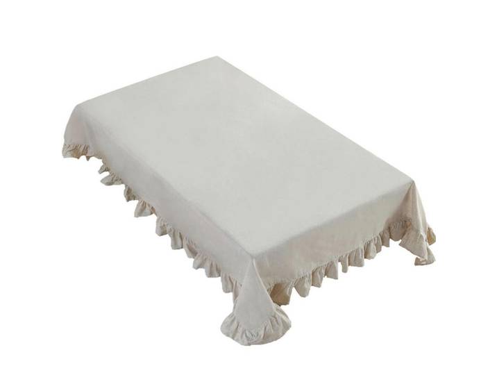Tischdecke Leinen Lotuseffekt 130 x 180 cm Beige, 130x1.5x180 cm, Heimtextilien, Wohntextilien, Tischwäsche, Tischdecken
