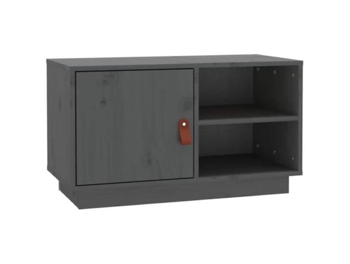 KUPTYERFG TV-Schrank Grau 70x34x40cm Massivholz Kiefer Lowboard Kompakter Fernsehtisch aus Kiefernholz mit Staufächern für Wohnzimmer und Schlafzimmer, inklusive Anleitung.