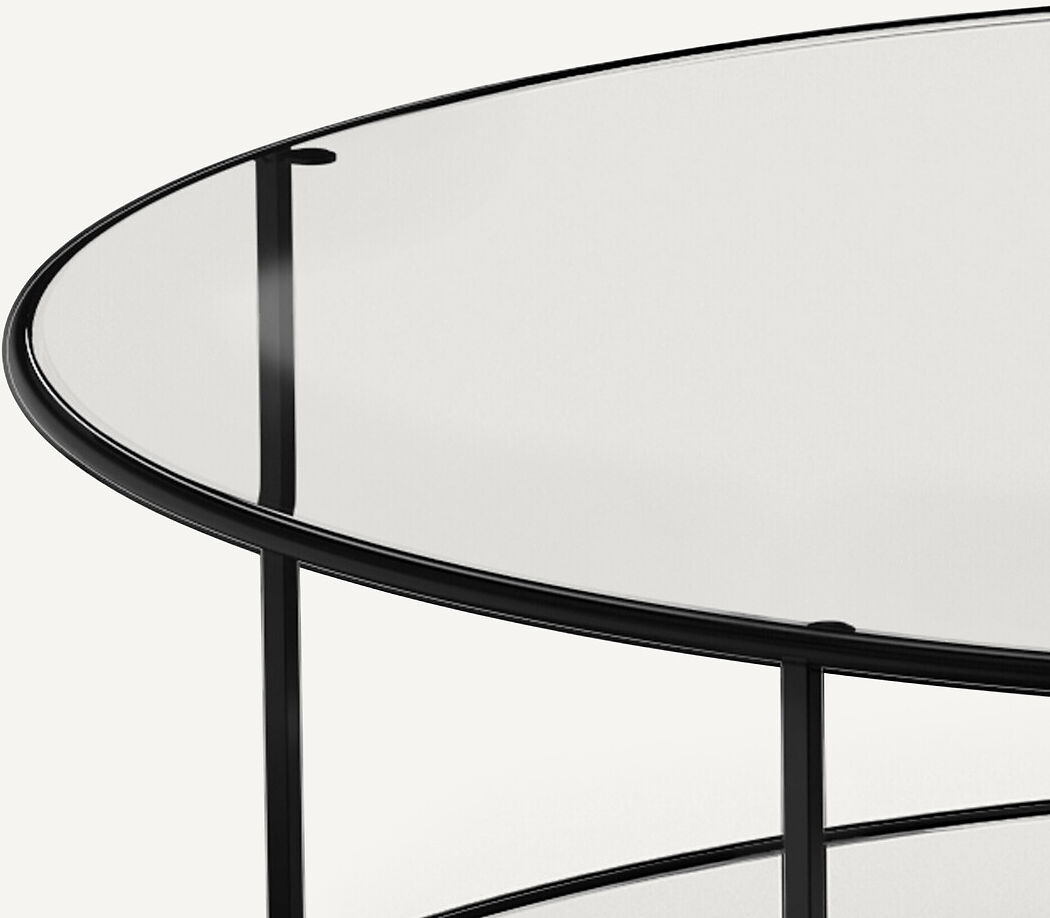 AM.PM Table basse ronde verre trempé, Sybil