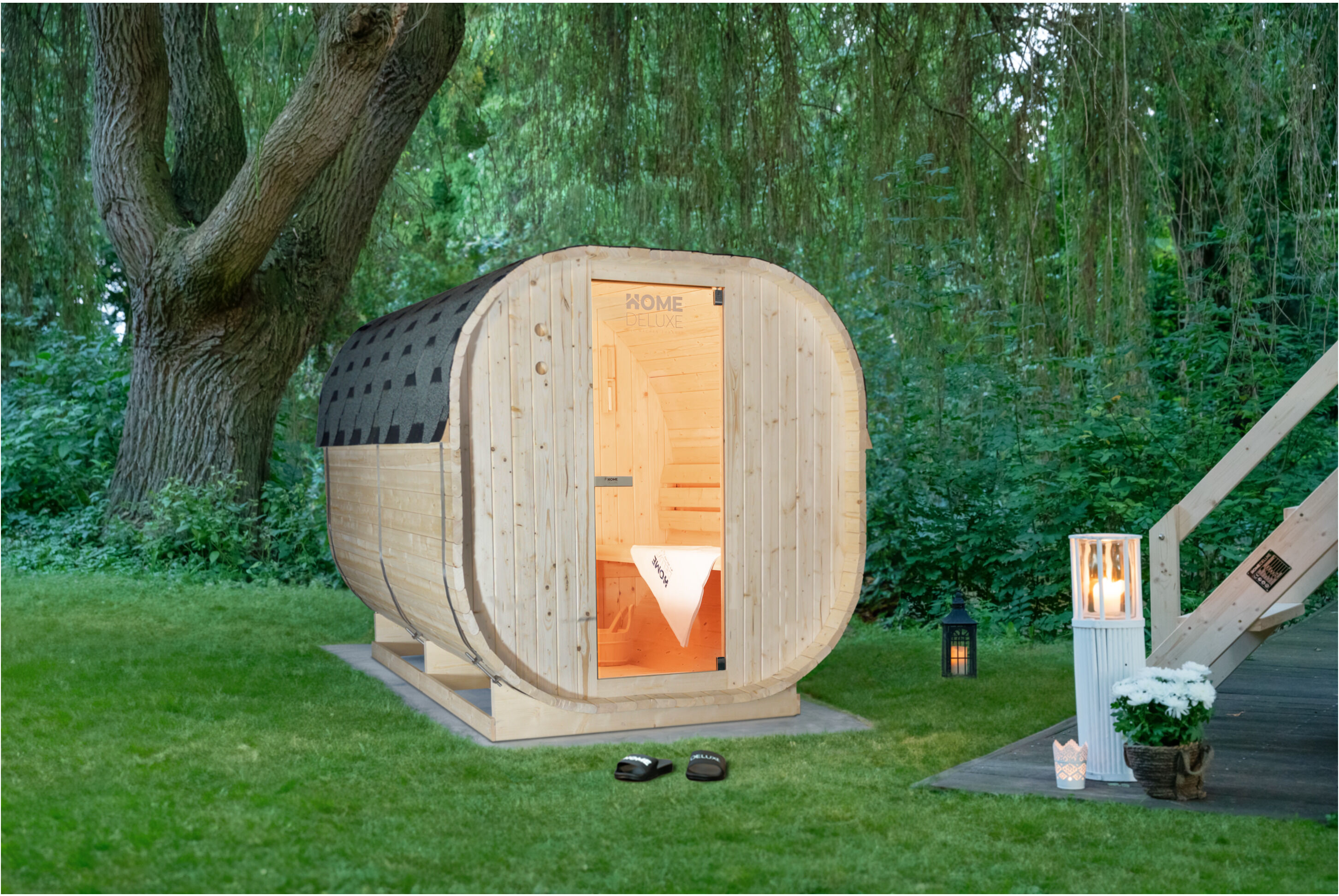 HOME DELUXE Outdoor Sauna »CUBE XL«