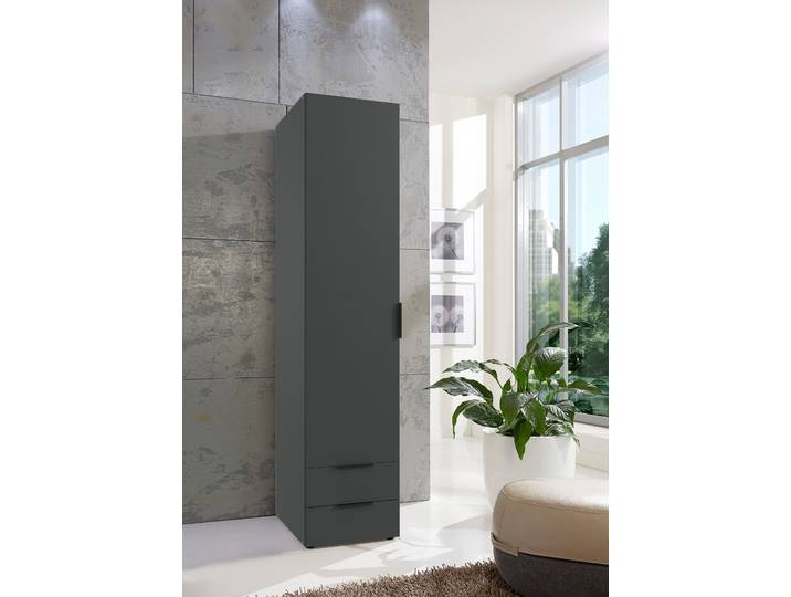 Drehtürenschrank Modena 40cm Schwarz/Graphit
